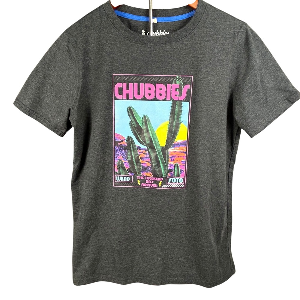 Chubbies Kids Boys XL Charcoal Heather Graphic T-Shirt Weekend Has‎ Arrived
